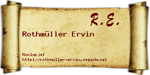 Rothmüller Ervin névjegykártya